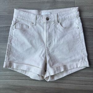 H&M Cream Cuffed Denim Shorts Size 4